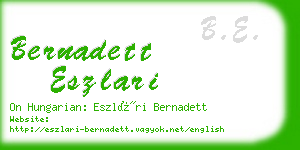 bernadett eszlari business card